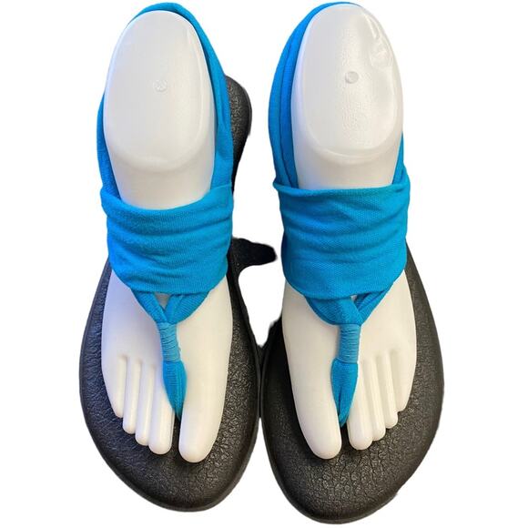 Sanuk Yoga Sling Sandals Aqua Size 8 - Picture 2 of 6